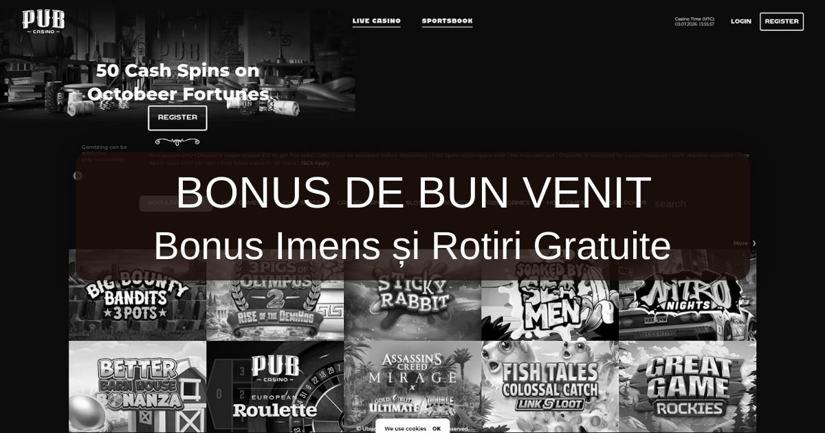 Pub Casino - Casino Online România cu Bonus de Bun Venit 200€