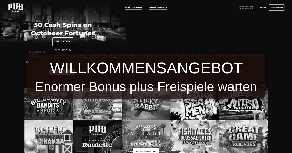 Pub Casino - Online Casino Deutschland mit 200 Euro Bonus
